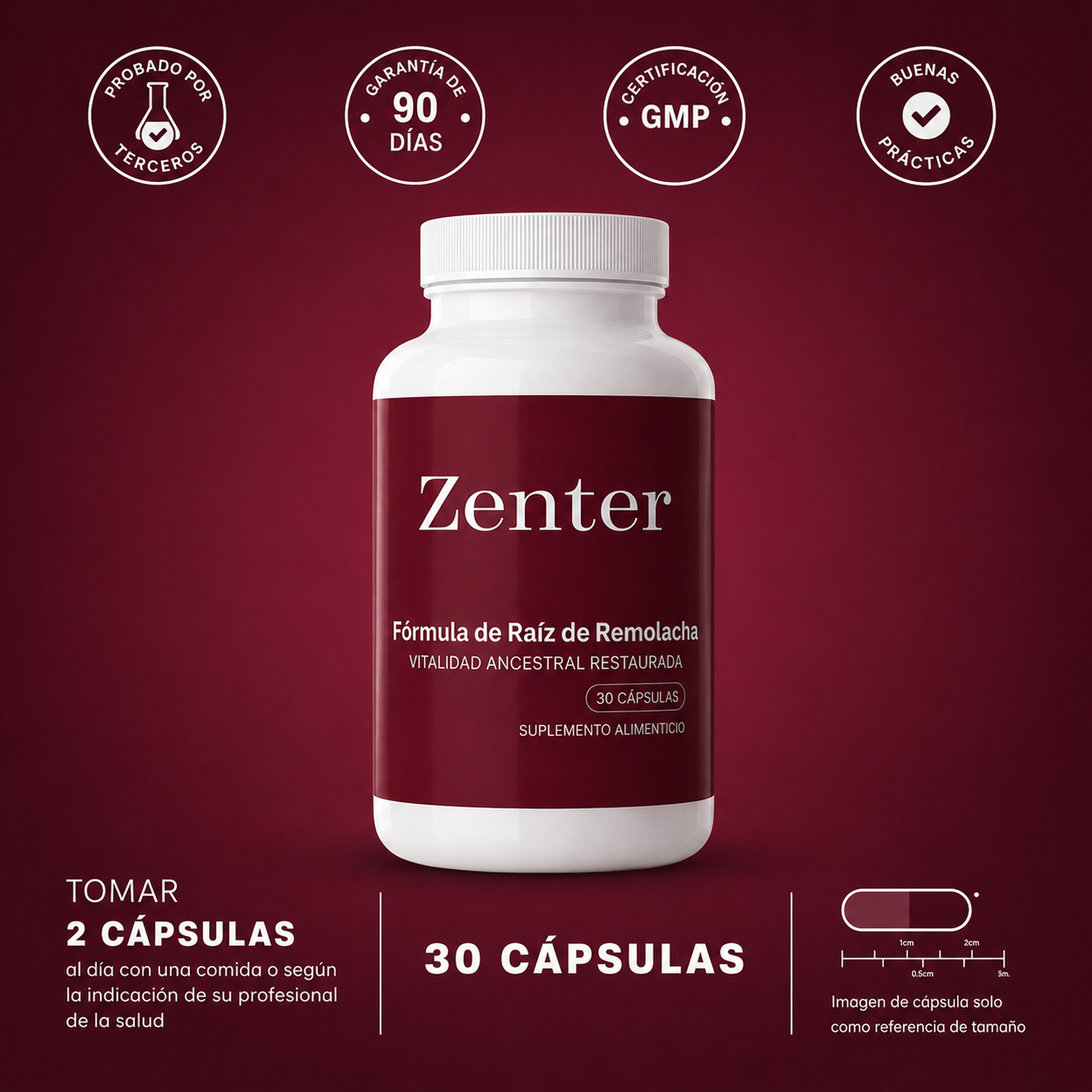 Zenter™ Remolacha Vital – Suplemento Natural 30 Cápsulas