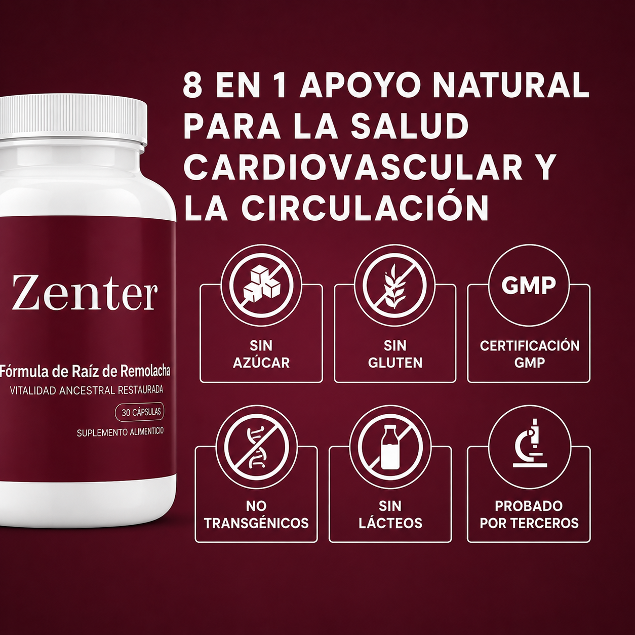 Zenter™ Remolacha Vital – Suplemento Natural 30 Cápsulas